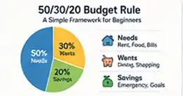 50 30 20 budget rule breakdown – needs wants and savings percentage guide